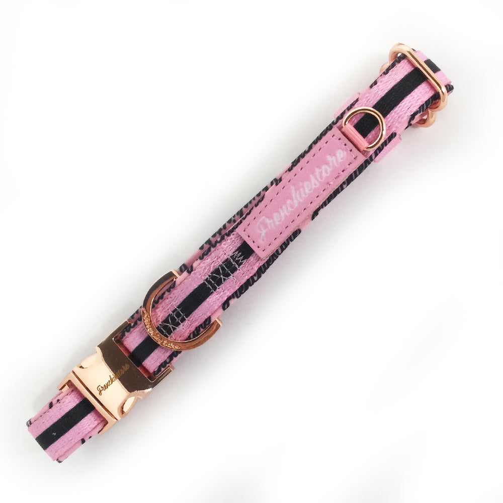 Frenchiestore Breakaway Dog Collar | Pink Varsity, Frenchie Dog, French Bulldog pet products