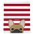 Masked Fawn French Bulldog on Red Stripes | Frenchie Blanket, Frenchie Dog, French Bulldog pet products