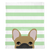 Masked Fawn French Bulldog on Mint Stripes | Frenchie Blanket, Frenchie Dog, French Bulldog pet products