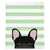 Black French Bulldog on Mint Stripes | Frenchie Blanket, Frenchie Dog, French Bulldog pet products