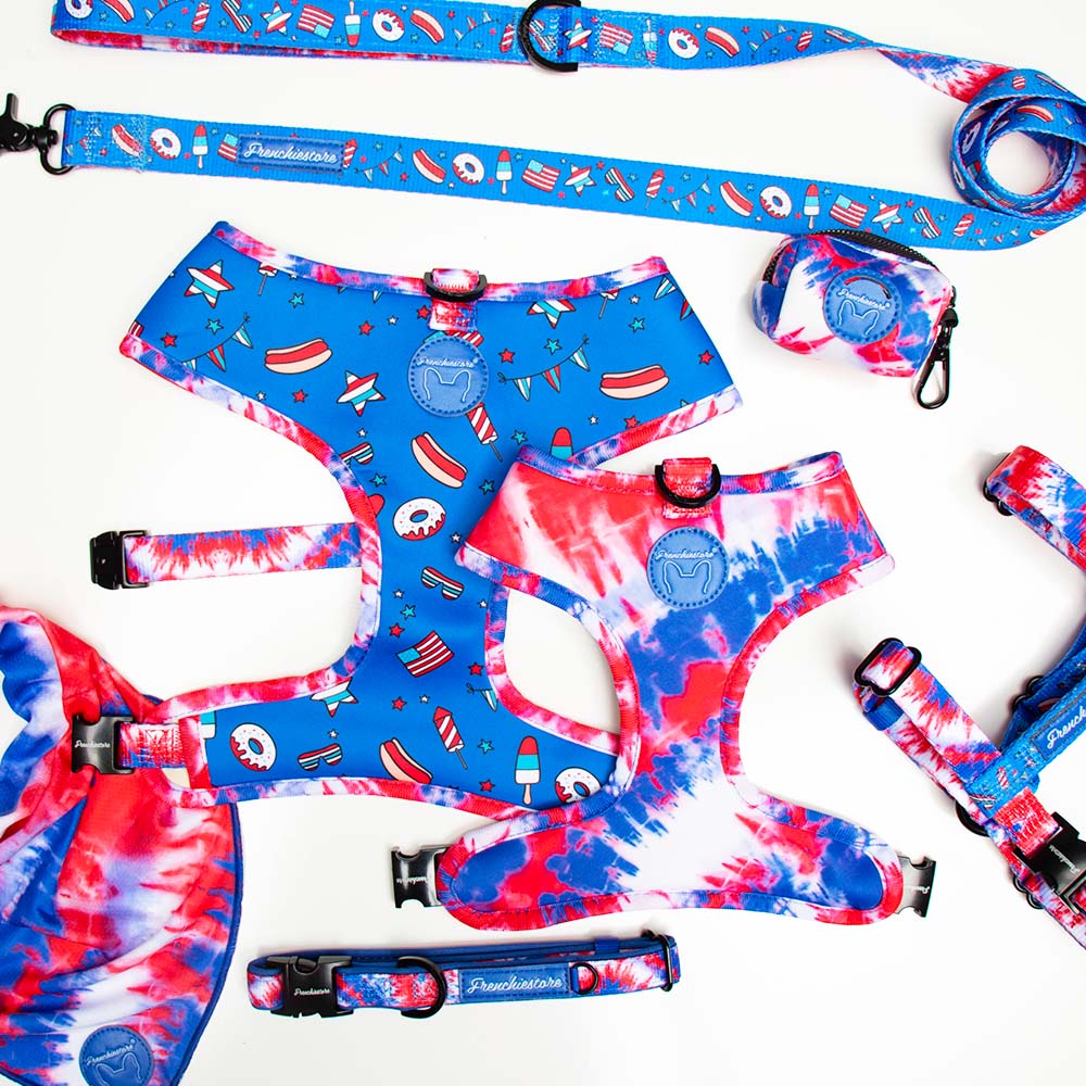 Adjustable Pet Health Strap Harness | Red, White &amp; Blue, Frenchie Dog, French Bulldog pet products