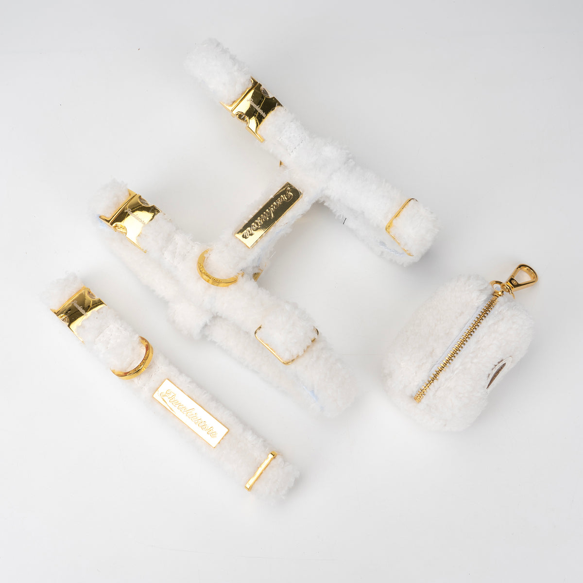 Frenchiestore Breakaway Dog Collar | RED WHITE FURRY, Frenchie Dog, French Bulldog pet products