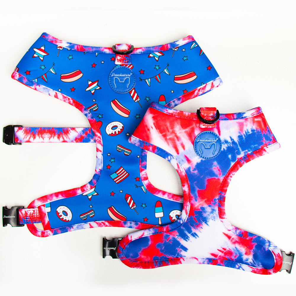 Frenchiestore Reversible Dog Health Harness | Red, White &amp; Blue, Frenchie Dog, French Bulldog pet products