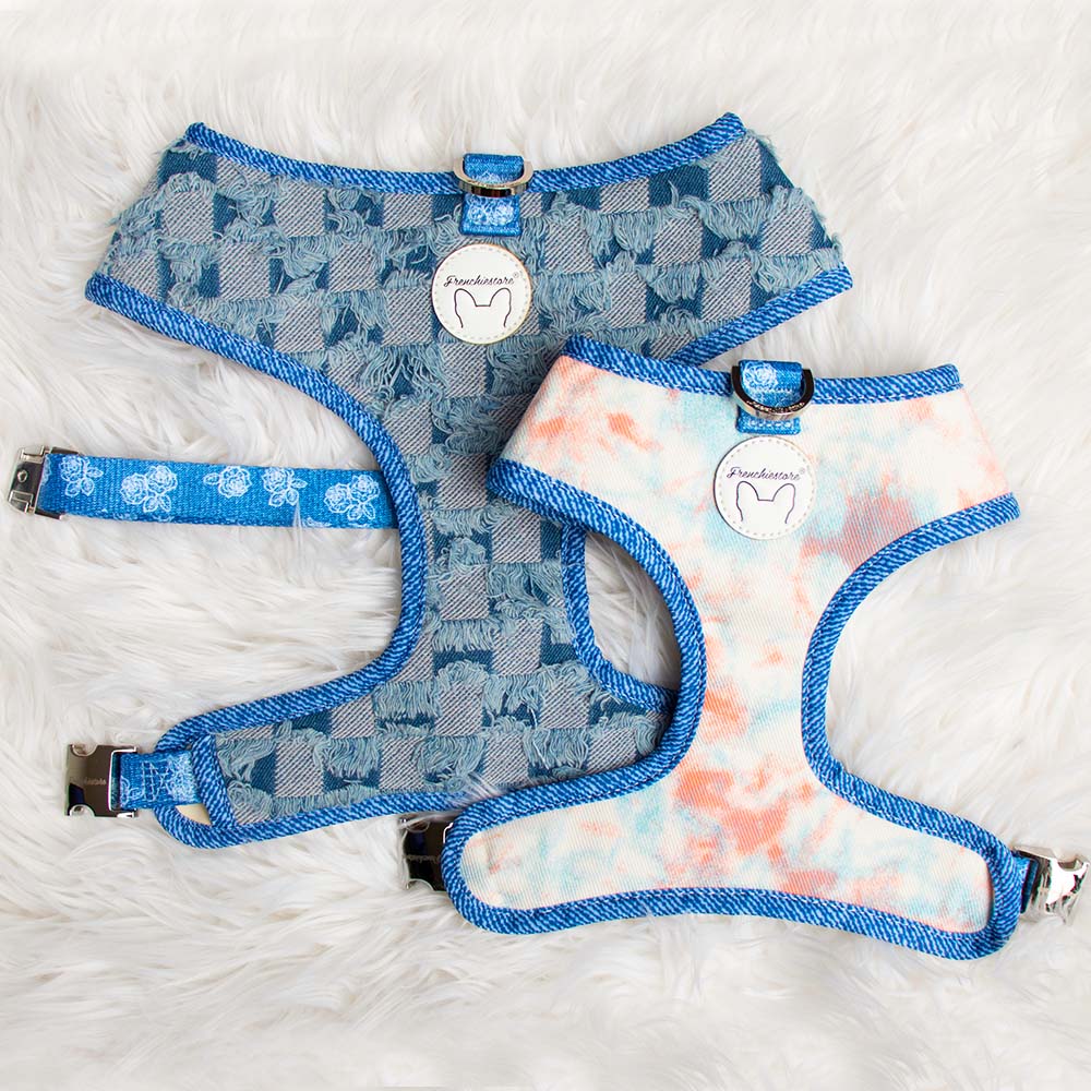 Frenchiestore Reversible Dog Health Harness | Denim, Frenchie Dog, French Bulldog pet products