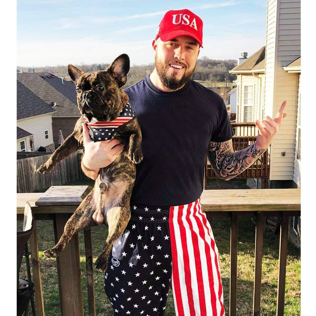 Frenchiestore Reversible Dog Health Harness | All American, Frenchie Dog, French Bulldog pet products