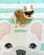 白色法國鬥牛犬在水條紋上| 法國毯子，法國狗，法國鬥牛犬寵物用品