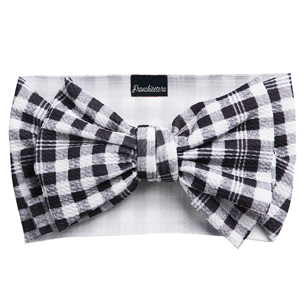 Frenchiestore Pet Head Bow | Black and White Plaid, Frenchie Dog, French Bulldog pet products