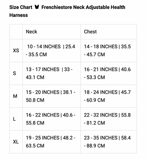 Frenchiestore Neck Adjustable Vegan Leather Health Harness | Black Varsity, Size: Xs