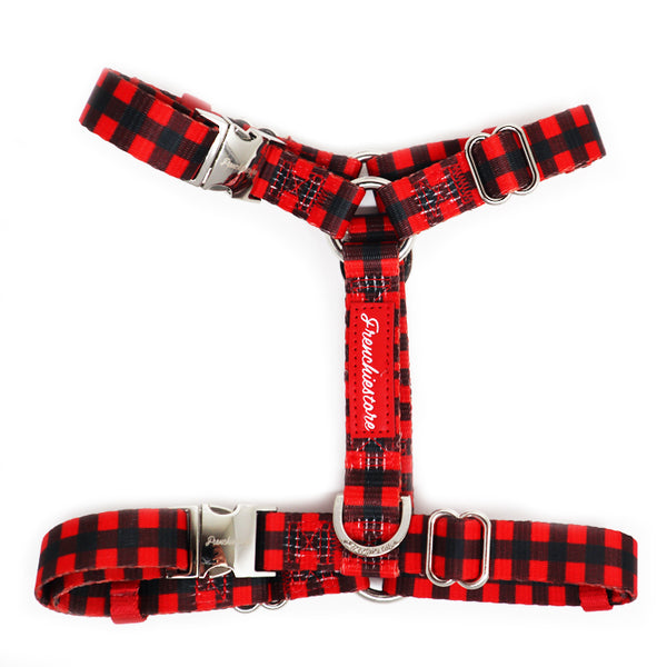 Frenchiestore Luxury Leash | Red Buffalo Plaid, Men's, Size: One Size