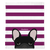 Black French Bulldog on Beet Stripes | Frenchie Blanket, Frenchie Dog, French Bulldog pet products