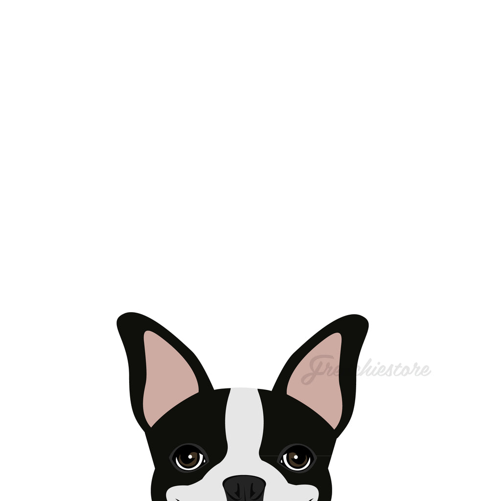 Fensteraufkleber Boston Terrier „Die Dex G“ – Abziehbar, 16,5 X 28 Cm, Individuell Farbig Wählbar