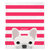 粉紅條紋上的白色法國鬥牛犬法國毯子，法國狗，法國鬥牛犬寵物用品