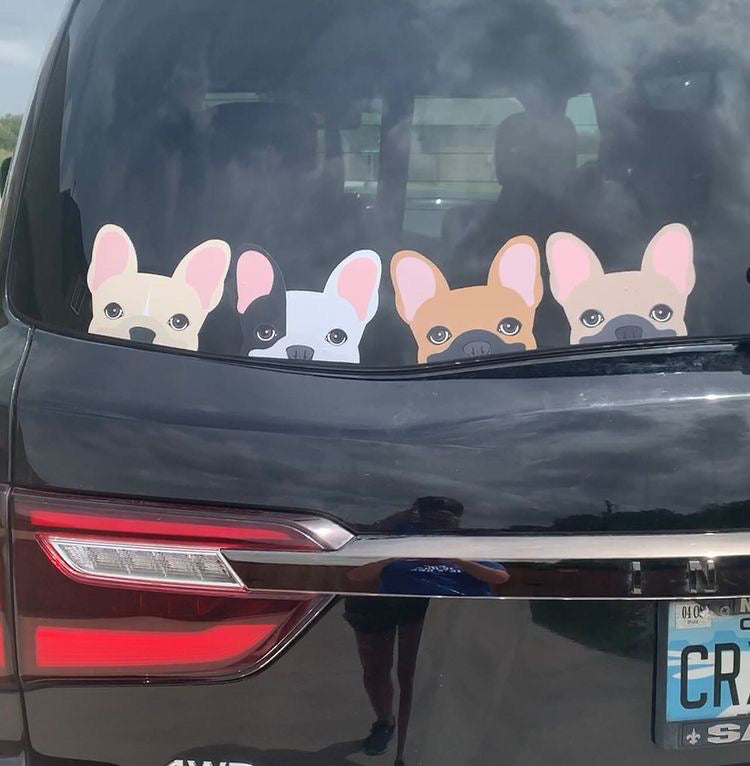 French bulldog car clearance sticker