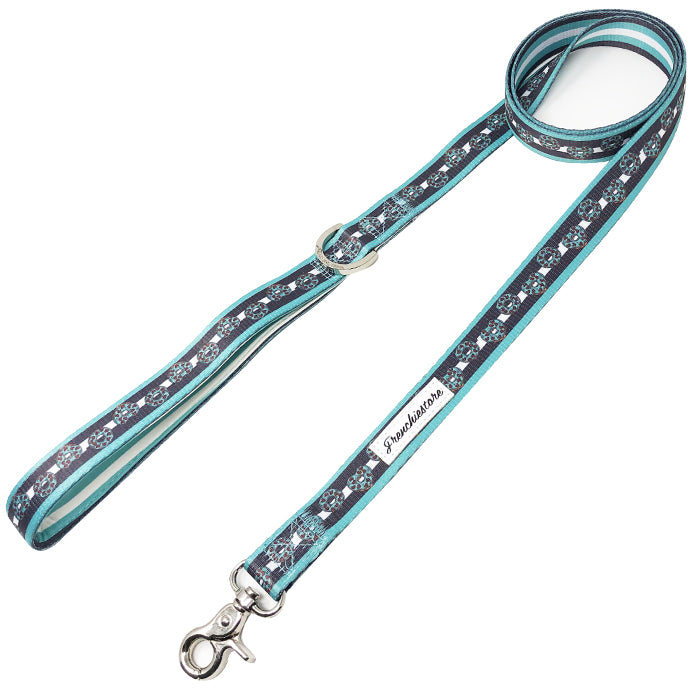 Frenchiestore Luxury Leash | Frenchie Love in Teal, Frenchie Dog, French Bulldog pet products