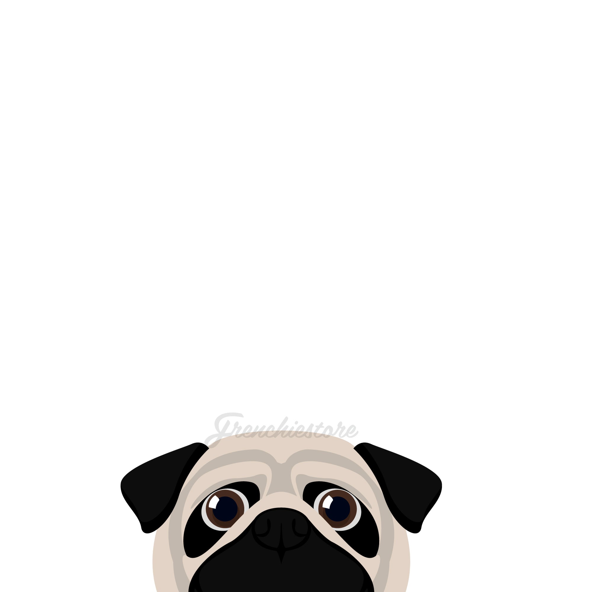 Pug Dog Sticker | Frenchiestore |  Fawn Pug Car Decal, Frenchie Dog, French Bulldog pet products