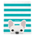 White French Bulldog on Teal Stripes | Frenchie Blanket, Frenchie Dog, French Bulldog pet products